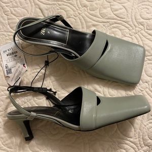 Zara square toed sling back